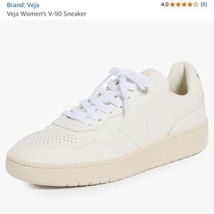 Veja V-90 White and Cream Sneakers